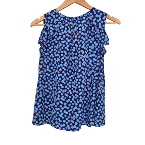 Women's - Kate Spade Tangier Floral Ruffle Silk Blouse, Size XS - Picture 6 of 7